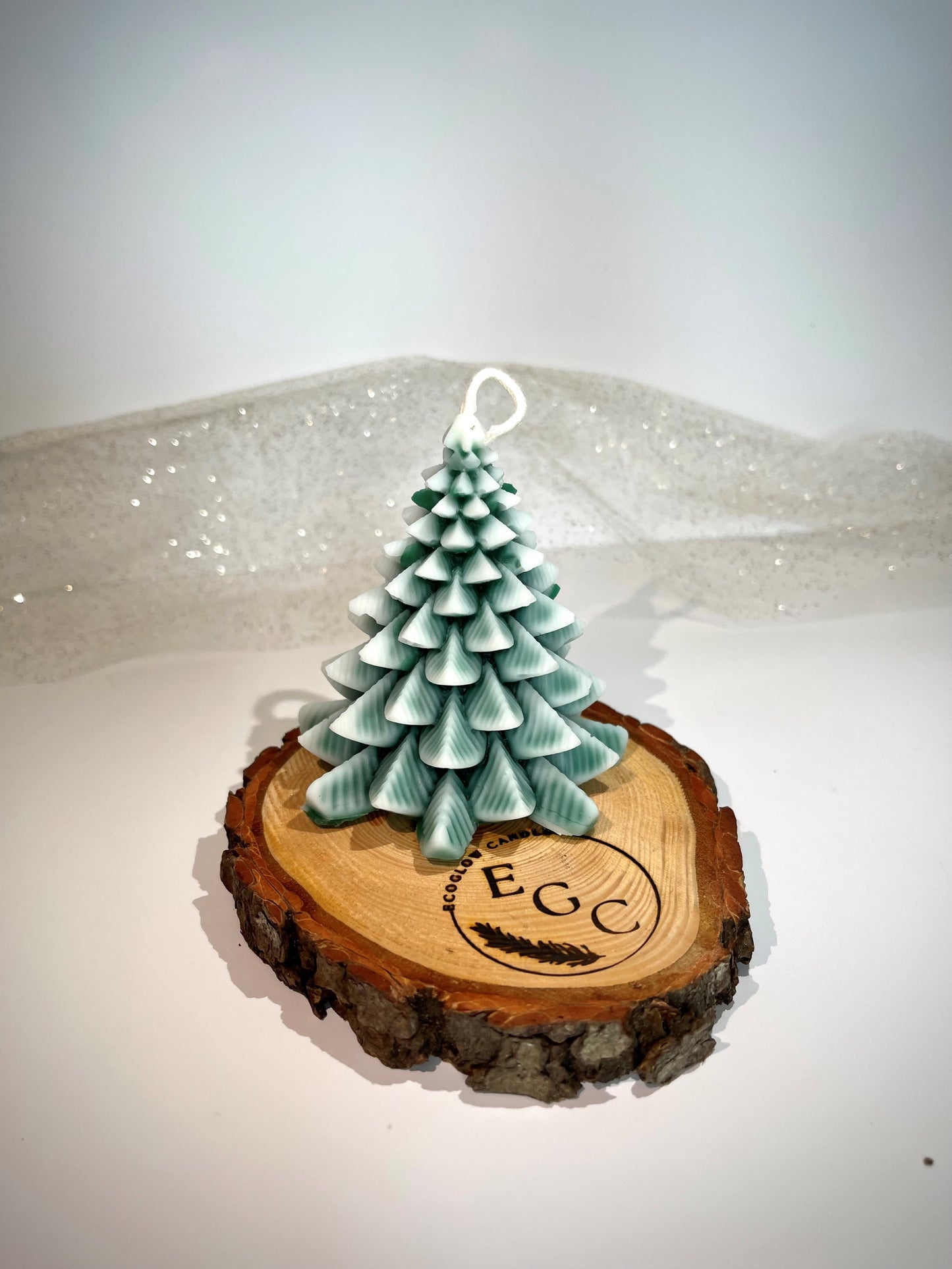 Snowy Evergreen Tree Candle